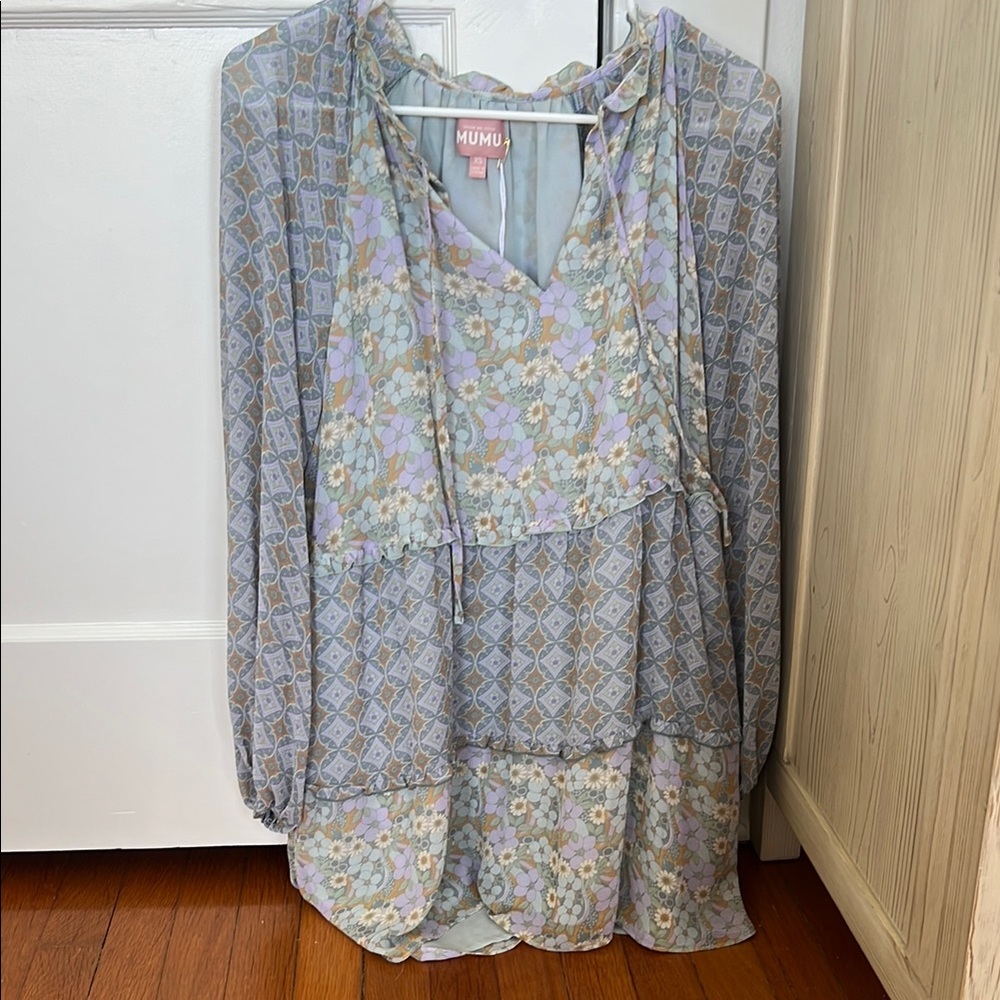 Show Me Your MuMu Gray Asymmetrical Mini Dress